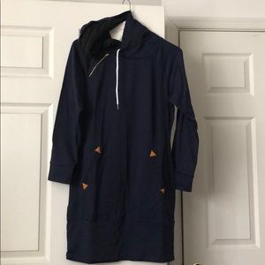 Navy blue one piece dress. Sz L. BRAND NEW